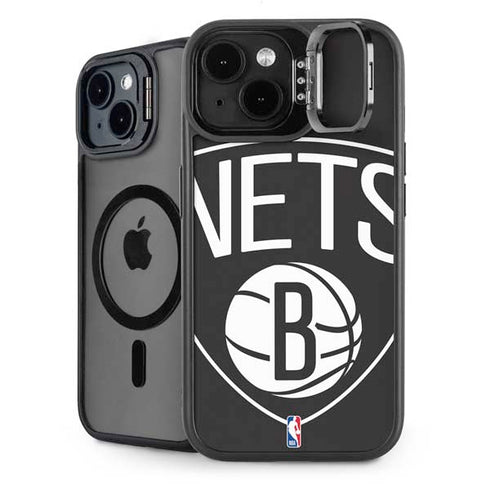 NBA Brooklyn Nets Large Logo iPhone 15 Plus Kickstand Case