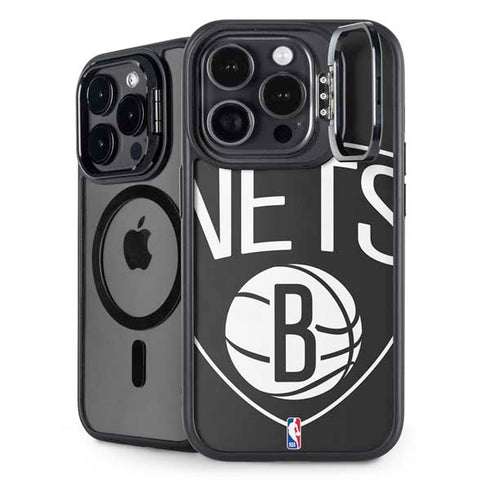 NBA Brooklyn Nets Large Logo iPhone 15 Pro Max Kickstand Case