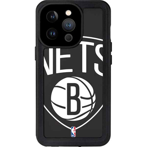 NBA Brooklyn Nets Large Logo iPhone 15 Pro Waterproof Case