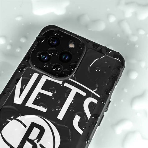 NBA Brooklyn Nets Large Logo iPhone 15 Pro Waterproof Case