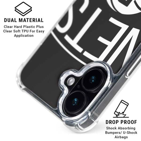 NBA Brooklyn Nets Large Logo iPhone 16 Clear Case
