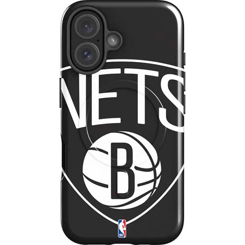 NBA Brooklyn Nets Large Logo iPhone 16 Magsafe Impact Case