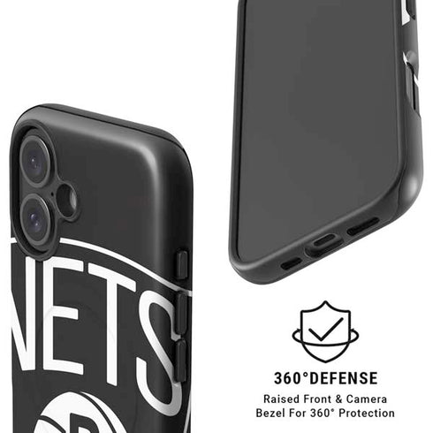 NBA Brooklyn Nets Large Logo iPhone 16 Magsafe Impact Case