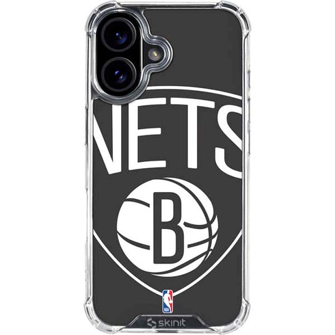 NBA Brooklyn Nets Large Logo iPhone 16 Plus Clear Case