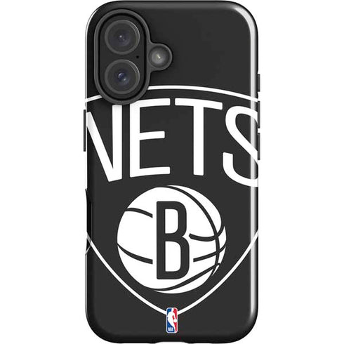 NBA Brooklyn Nets Large Logo iPhone 16 Plus Impact Case