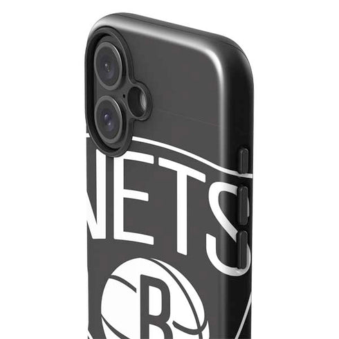 NBA Brooklyn Nets Large Logo iPhone 16 Plus Impact Case