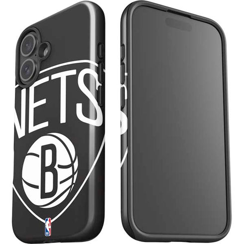 NBA Brooklyn Nets Large Logo iPhone 16 Plus Impact Case