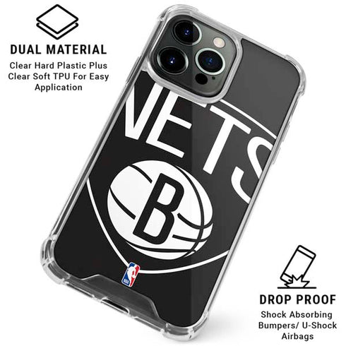 NBA Brooklyn Nets Large Logo iPhone 16 Pro Clear Case
