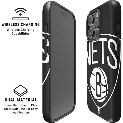 NBA Brooklyn Nets Large Logo iPhone 16 Pro Magsafe Impact Case