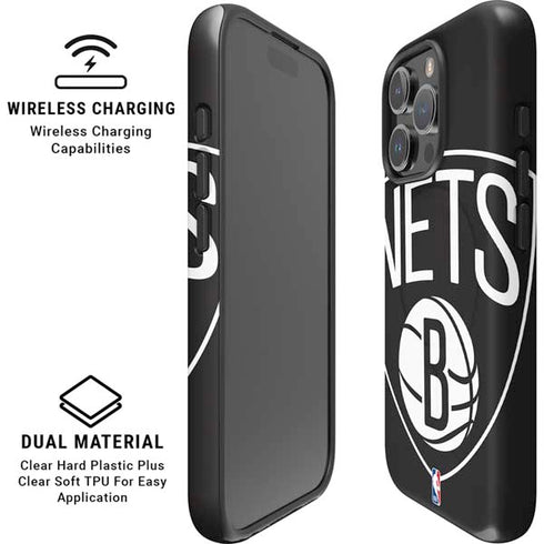 NBA Brooklyn Nets Large Logo iPhone 16 Pro Max Magsafe Impact Case