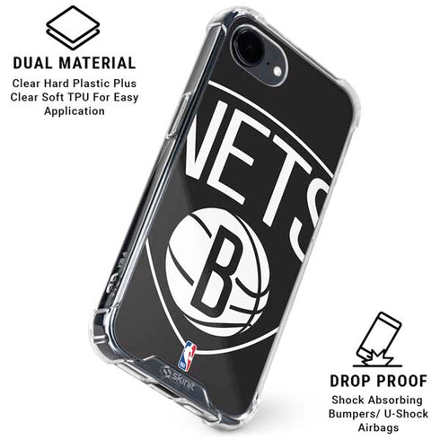 NBA Brooklyn Nets Large Logo iPhone 16e Clear Case