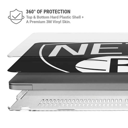 NBA Brooklyn Nets Large Logo MacBook Pro 14in (2021-24) Case plus Skin