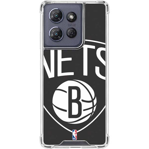 NBA Brooklyn Nets Large Logo Moto G Play 5G (2025) Clear Case