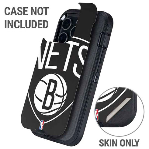 NBA Brooklyn Nets Large Logo Otterbox Defender iPhone Skin