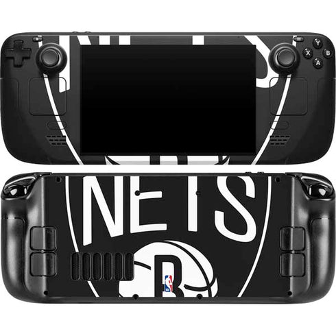 NBA Brooklyn Nets Large Logo Steam Deck Handheld Gaming Computer OLED Skin