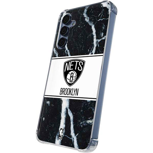NBA Brooklyn Nets Marble Galaxy A35 5G Clear Case
