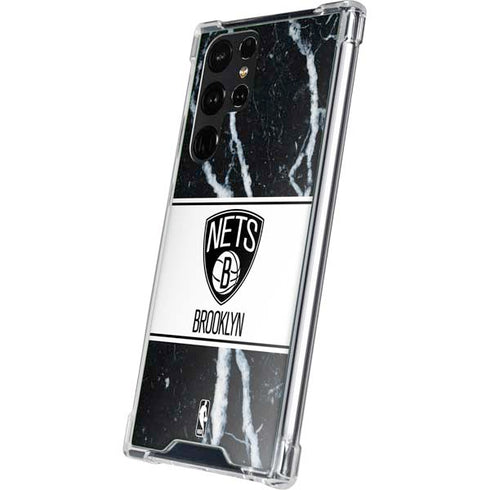 NBA Brooklyn Nets Marble Galaxy S23 Ultra Clear Case