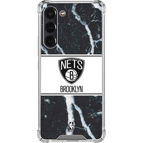 NBA Brooklyn Nets Marble Galaxy S24 FE Clear Case