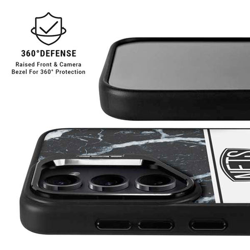 NBA Brooklyn Nets Marble Galaxy S24 FE Kickstand Case