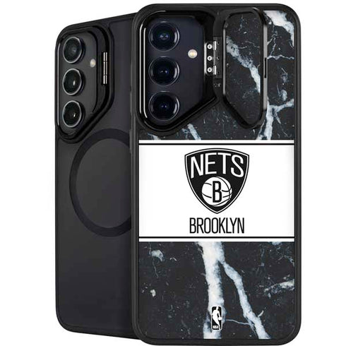 NBA Brooklyn Nets Marble Galaxy S25 Kickstand Case
