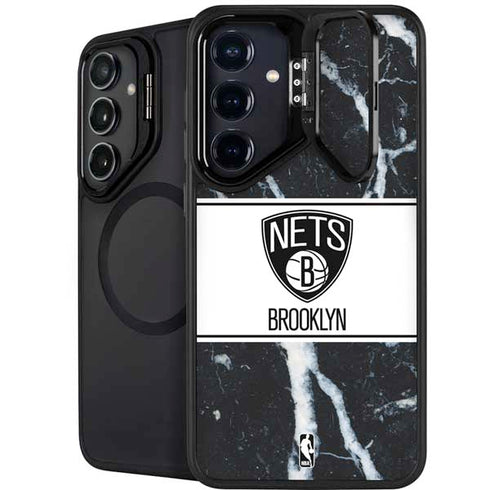 NBA Brooklyn Nets Marble Galaxy S24 Plus Kickstand Case
