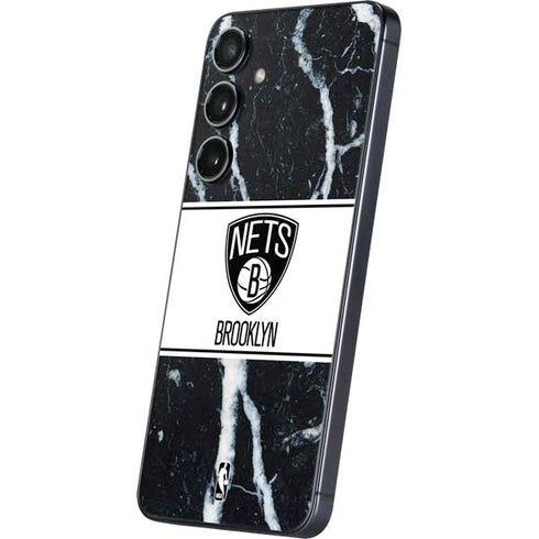 NBA Brooklyn Nets Marble Galaxy S25 Plus Skin