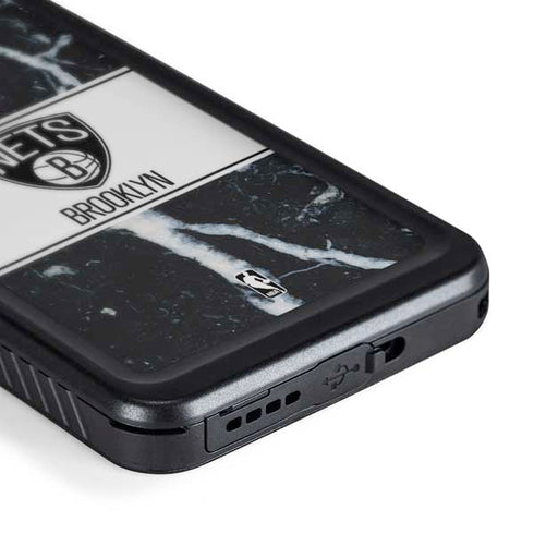 NBA Brooklyn Nets Marble Galaxy S24 Plus Waterproof Case