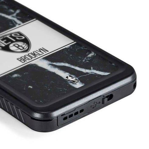 NBA Brooklyn Nets Marble Galaxy S24 Waterproof Case