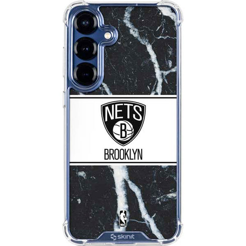 NBA Brooklyn Nets Marble Galaxy S25 Plus Clear Case