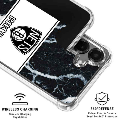 NBA Brooklyn Nets Marble Galaxy S26 Clear Case