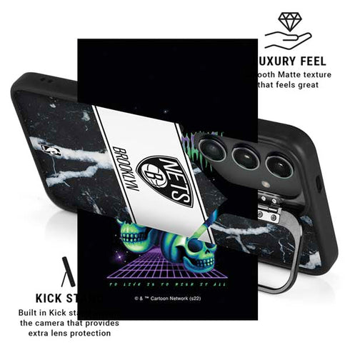 NBA Brooklyn Nets Marble Galaxy S26 Ultra Kickstand Case