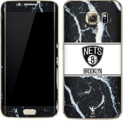 NBA Brooklyn Nets Marble Galaxy S7 Edge Skin