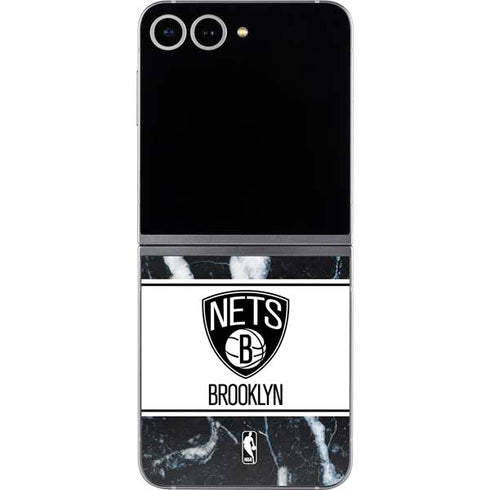 NBA Brooklyn Nets Marble Galaxy Z Flip6 Skin