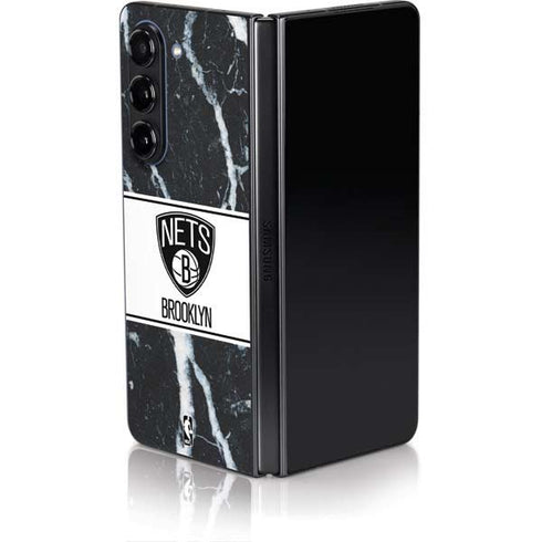 NBA Brooklyn Nets Marble Galaxy Z Fold5 5G Skin