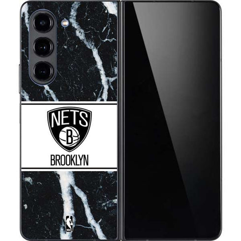 NBA Brooklyn Nets Marble Galaxy Z Fold5 5G Skin