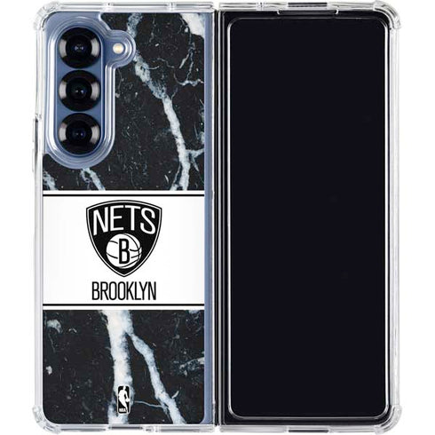 NBA Brooklyn Nets Marble Galaxy Z Fold6 Clear Case
