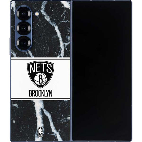 NBA Brooklyn Nets Marble Galaxy Z Fold6 Skin