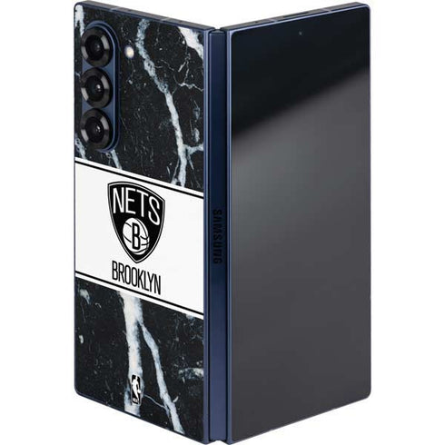 NBA Brooklyn Nets Marble Galaxy Z Fold6 Skin
