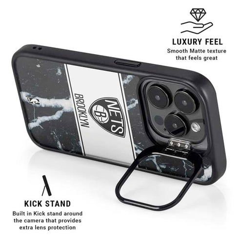 NBA Brooklyn Nets Marble iPhone 13 Pro Max Kickstand Case