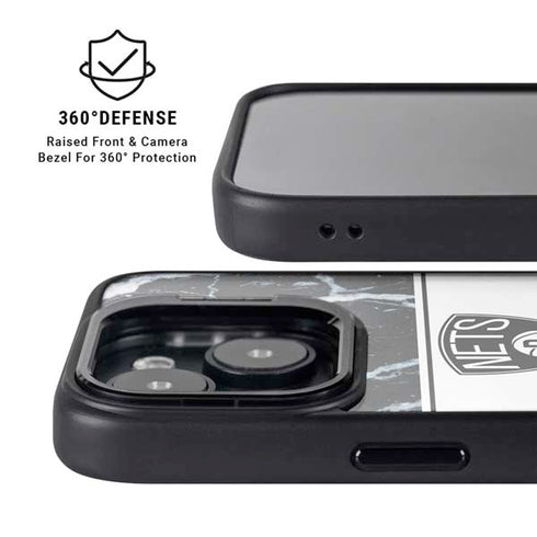 NBA Brooklyn Nets Marble iPhone 14 Kickstand Case