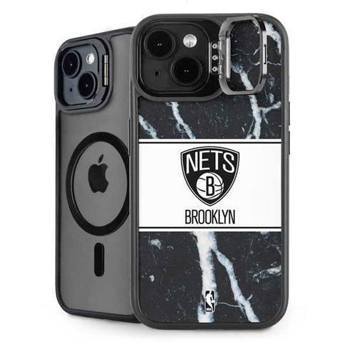NBA Brooklyn Nets Marble iPhone 14 Plus Kickstand Case