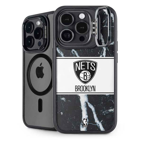 NBA Brooklyn Nets Marble iPhone 14 Pro Max Kickstand Case