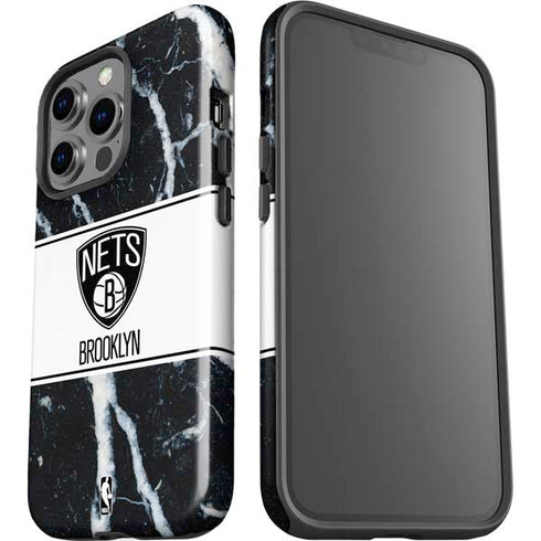 NBA Brooklyn Nets Marble iPhone 15 Pro Impact Case