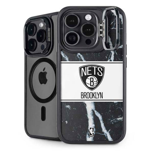NBA Brooklyn Nets Marble iPhone 15 Pro Max Kickstand Case