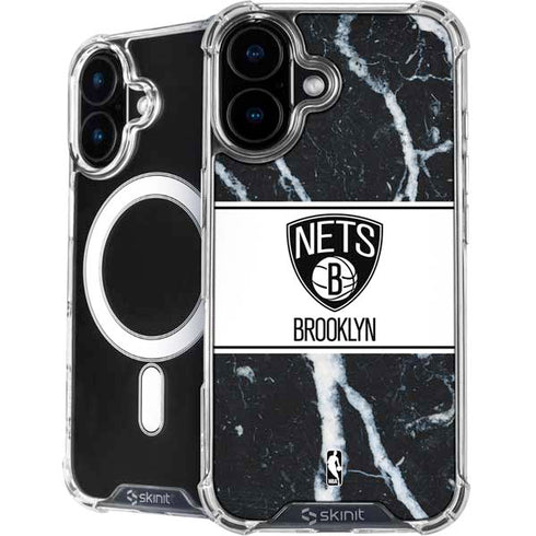 NBA Brooklyn Nets Marble iPhone 16 MagSafe Case