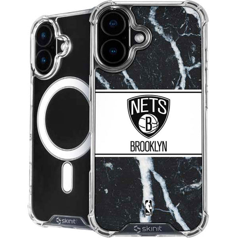 NBA Brooklyn Nets Marble iPhone 16 Plus MagSafe Case
