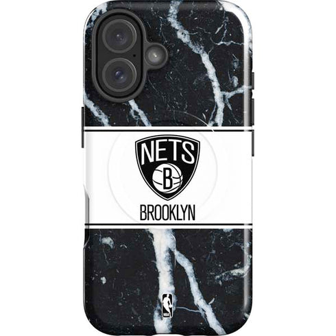 NBA Brooklyn Nets Marble iPhone 16 Plus Magsafe Impact Case