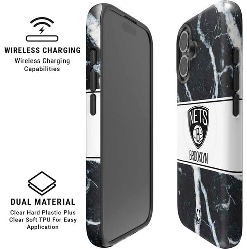 NBA Brooklyn Nets Marble iPhone 16 Plus Magsafe Impact Case