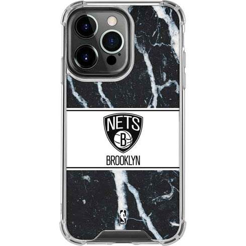 NBA Brooklyn Nets Marble iPhone 16 Pro Clear Case