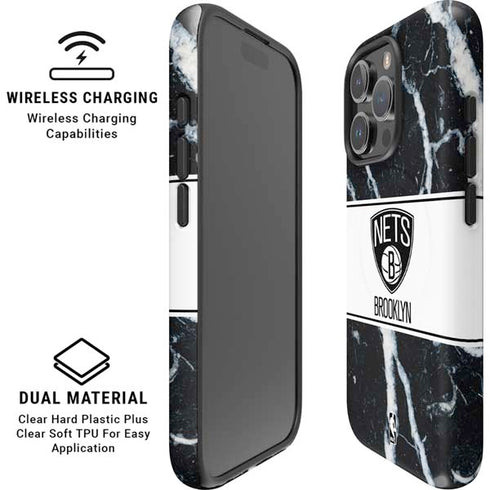 NBA Brooklyn Nets Marble iPhone 16 Pro Magsafe Impact Case